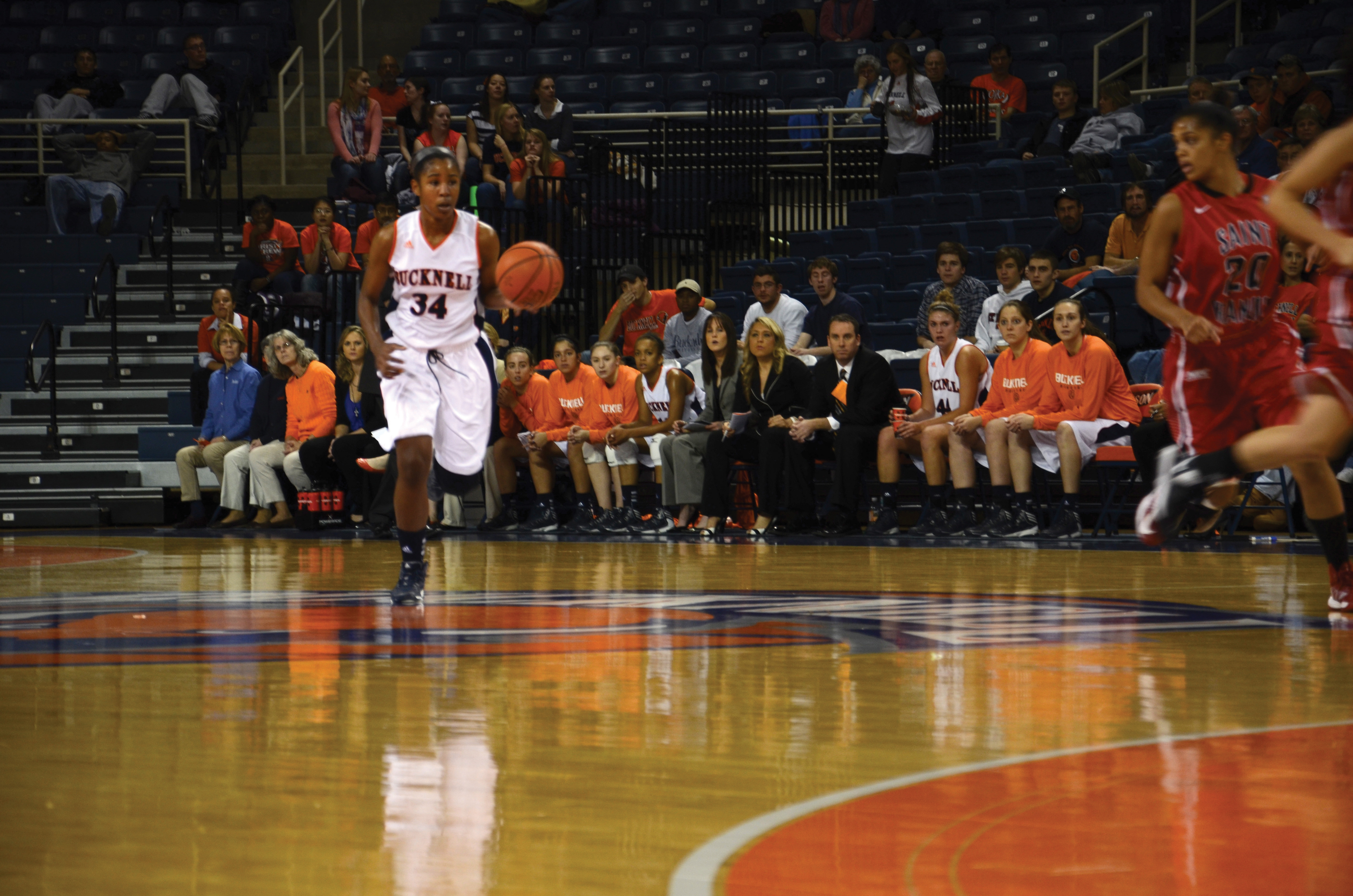 The Bucknellian ArchivesSheaira Jones '16 surveys the court. The Bison won handily against Lehigh.