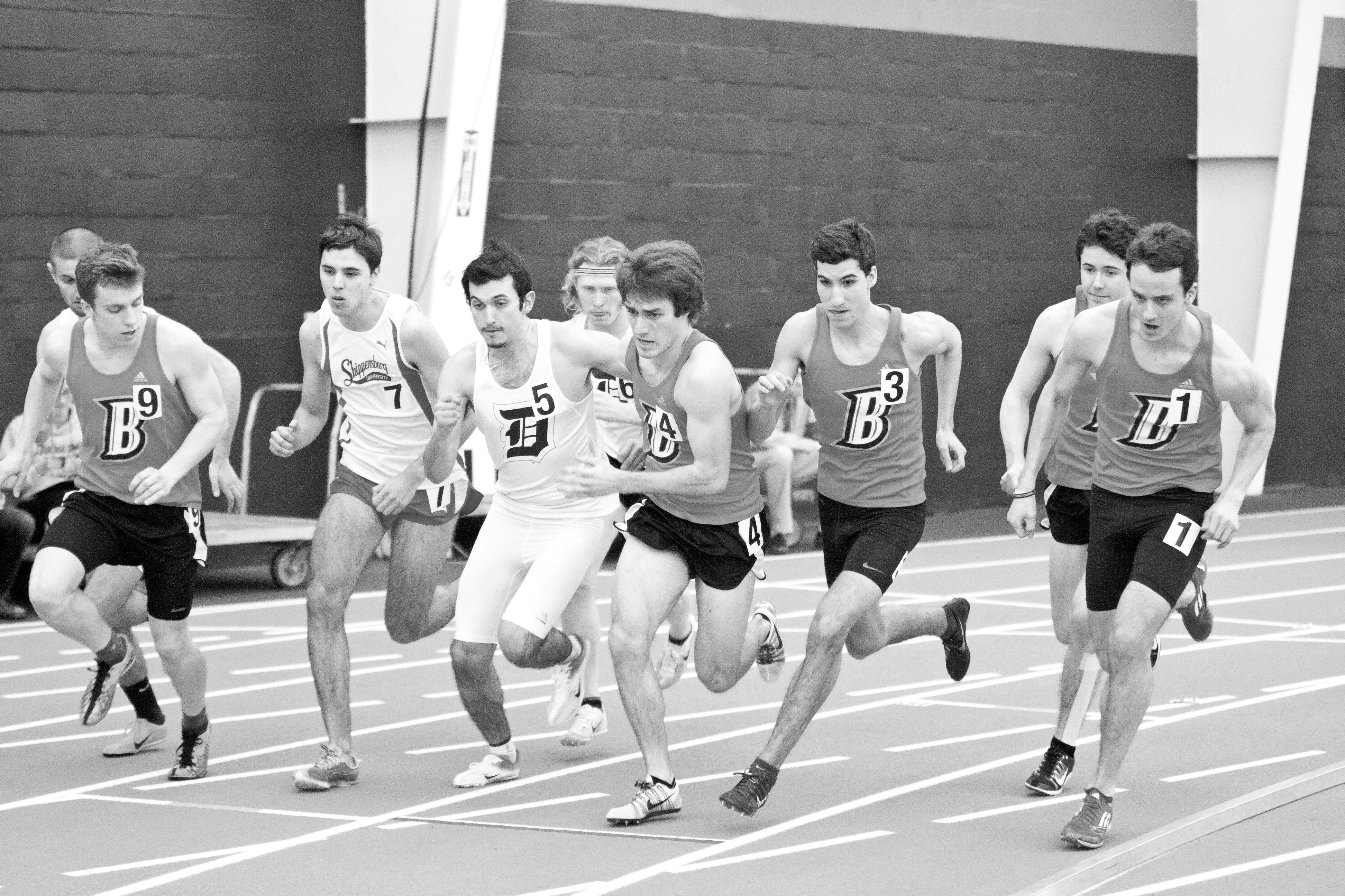 Edward Louie | The Bucknellian Members of the men's track team, pictures here at a recent home meet, raced past their competition at the Youngstown State Invitational in Ohio.