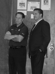 Courtesy of Wikimedia Commons Coach Tom Izzo (left) is nearing the end of another successful season. Izzo may go down as one of the greatest coaches that college basketball has ever seen.