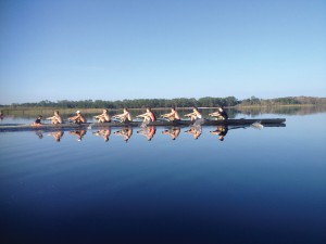Scott Waters | The Bucknellian  The varsity eight of the men's crew team trained during the team's winter break training trip in Orlando, Fla.